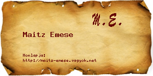 Maitz Emese névjegykártya